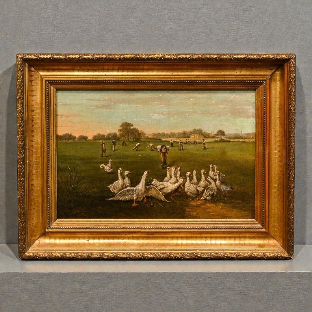 William Willoughby - Cricket Match With The Geese - U.s.a. 19th Century